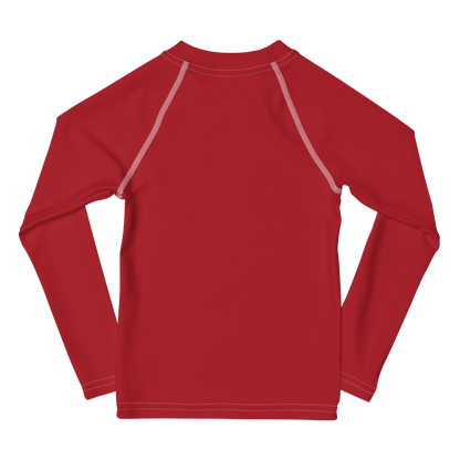 Michigan Upper Peninsula Rash Guard (w/ UP Outline) | Toddler - Thimbleberry Red