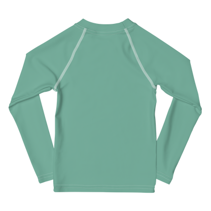 Michigan Upper Peninsula Rash Guard (w/ UP Outline) | Toddler - Metallic Mint Green