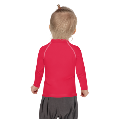 Michigan Upper Peninsula Rash Guard (w/ UP Outline) | Toddler - Lighthouse Red