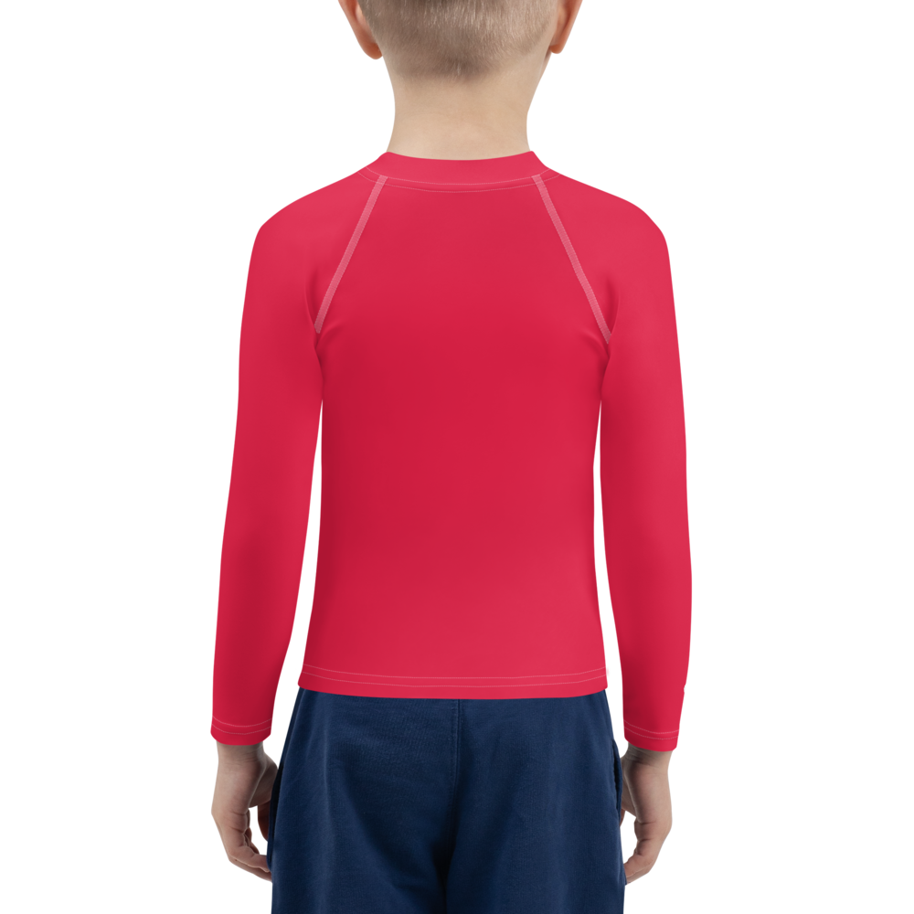 Michigan Upper Peninsula Rash Guard (w/ UP Outline) | Toddler - Lighthouse Red