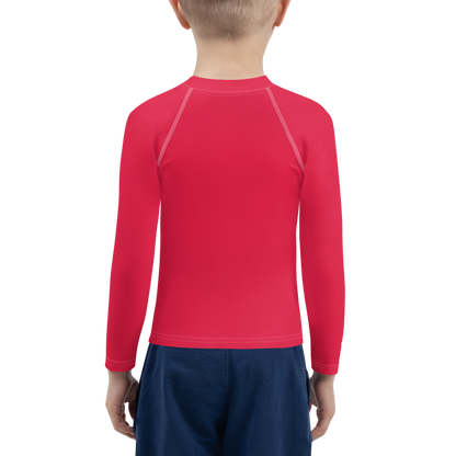 Michigan Upper Peninsula Rash Guard (w/ UP Outline) | Toddler - Lighthouse Red