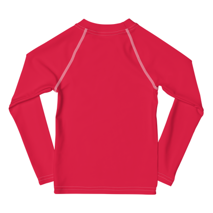 Michigan Upper Peninsula Rash Guard (w/ UP Outline) | Toddler - Lighthouse Red