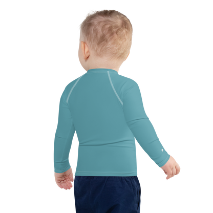 Michigan Upper Peninsula Rash Guard (w/ UP Outline) | Toddler - Lake Huron Blue