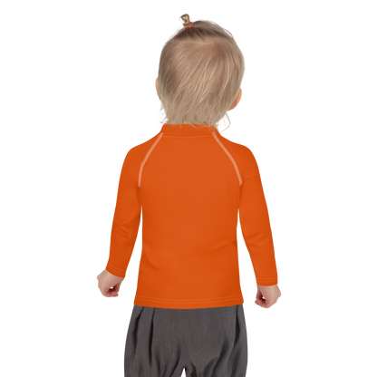 Michigan Upper Peninsula Rash Guard (w/ UP Outline) | Toddler - Maple Leaf Orange