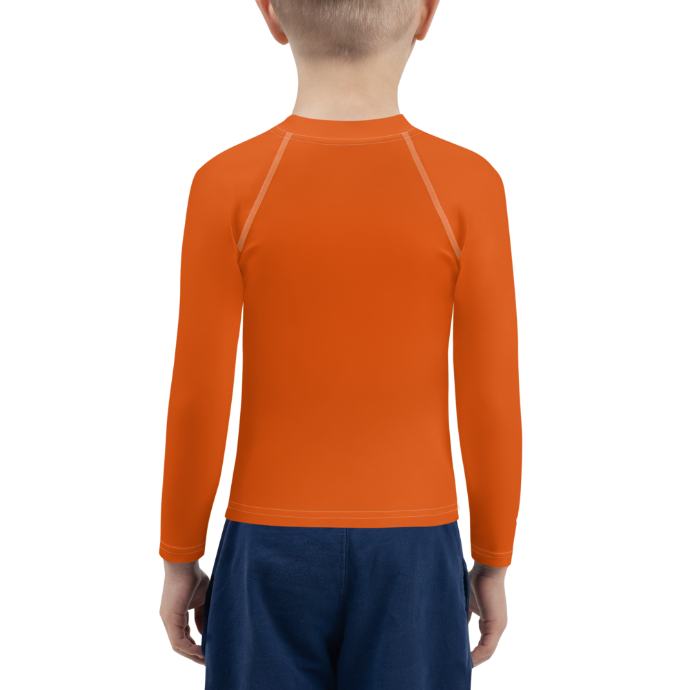 Michigan Upper Peninsula Rash Guard (w/ UP Outline) | Toddler - Maple Leaf Orange