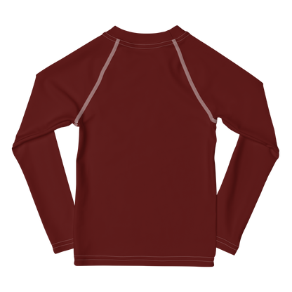 Michigan Upper Peninsula Rash Guard (w/ UP Outline) | Toddler - Cherrywood Color