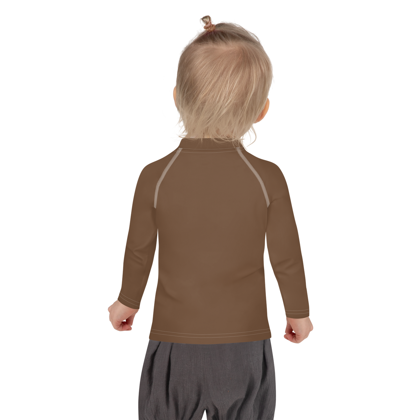 Michigan Upper Peninsula Rash Guard (w/ UP Outline) | Toddler - Coffee Color