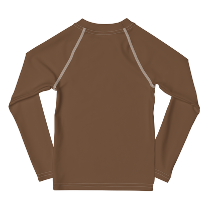 Michigan Upper Peninsula Rash Guard (w/ UP Outline) | Toddler - Coffee Color