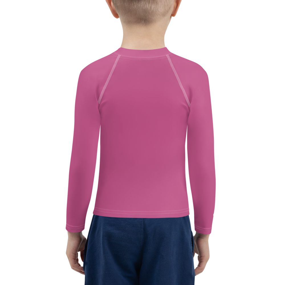 Michigan Upper Peninsula Rash Guard (w/ UP Outline) | Toddler - Apple Blossom Pink