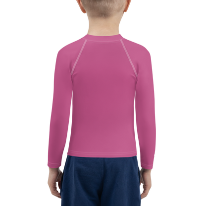 Michigan Upper Peninsula Rash Guard (w/ UP Outline) | Toddler - Apple Blossom Pink