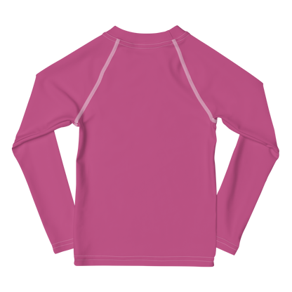 Michigan Upper Peninsula Rash Guard (w/ UP Outline) | Toddler - Apple Blossom Pink