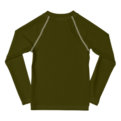 Michigan Upper Peninsula Rash Guard (w/ UP USA Flag) | Toddler - Military Green