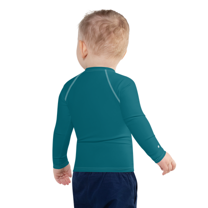 Michigan Upper Peninsula Rash Guard (w/ UP USA Flag) | Toddler - Auburn HIlls Teal