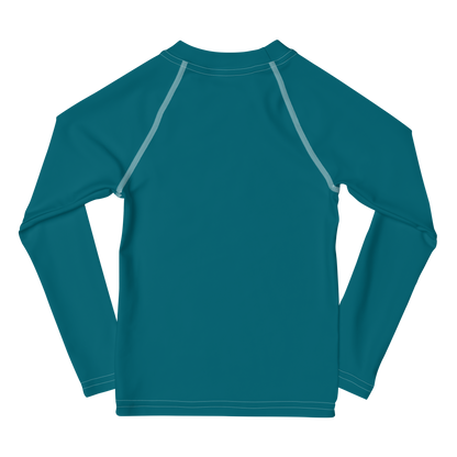 Michigan Upper Peninsula Rash Guard (w/ UP USA Flag) | Toddler - Auburn HIlls Teal