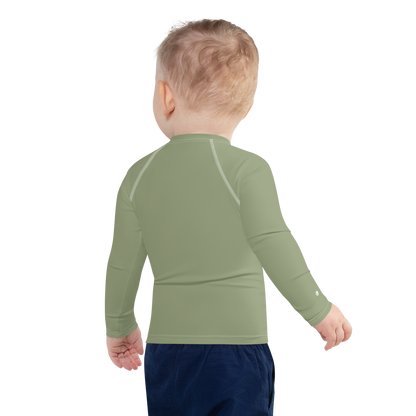 Michigan Upper Peninsula Rash Guard (w/ UP USA Flag) | Toddler - Beachgrass Green