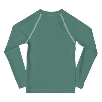 Michigan Upper Peninsula Rash Guard (w/ UP USA Flag) | Toddler - Copper Green