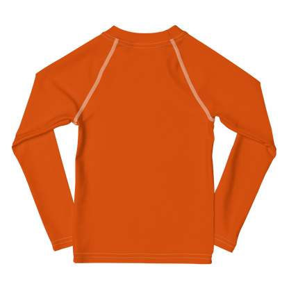 Michigan Upper Peninsula Rash Guard (w/ UP USA Flag) | Toddler - Maple Leaf Orange