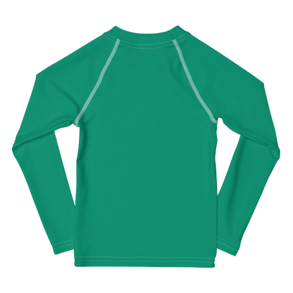 Michigan Upper Peninsula Rash Guard (w/ UP USA Flag) | Toddler - Emerald Green