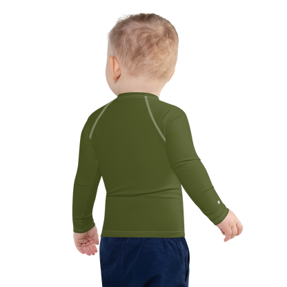 Michigan Upper Peninsula Rash Guard (w/ UP USA Flag) | Toddler - Army Green