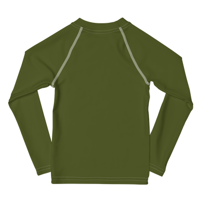 Michigan Upper Peninsula Rash Guard (w/ UP USA Flag) | Toddler - Army Green