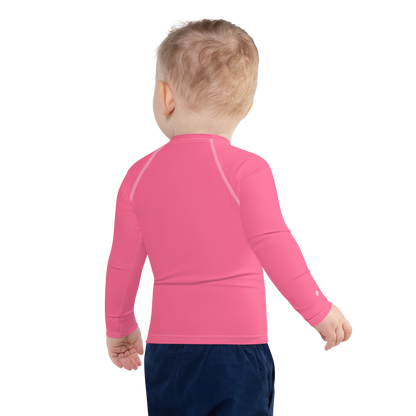 Michigan Upper Peninsula Rash Guard (w/ UP USA Flag) | Toddler - Rhodochrosite Pink