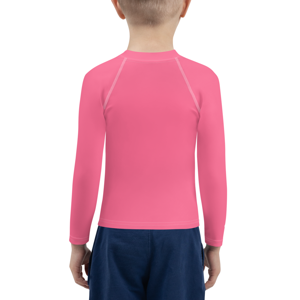 Michigan Upper Peninsula Rash Guard (w/ UP USA Flag) | Toddler - Rhodochrosite Pink