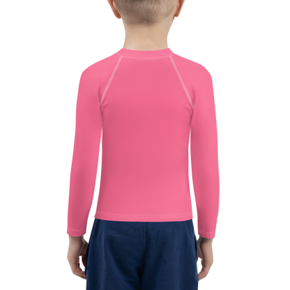 Michigan Upper Peninsula Rash Guard (w/ UP USA Flag) | Toddler - Rhodochrosite Pink