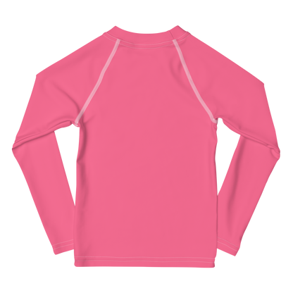 Michigan Upper Peninsula Rash Guard (w/ UP USA Flag) | Toddler - Rhodochrosite Pink