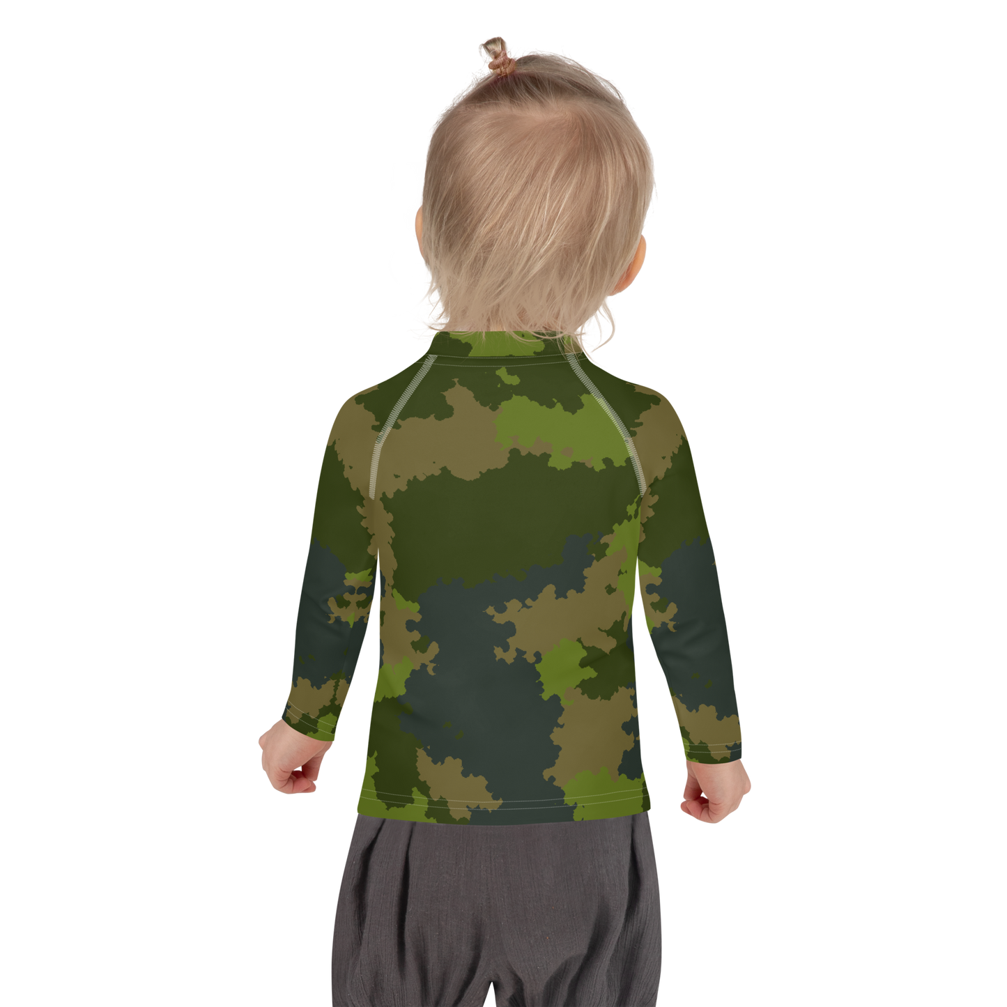 Michigan Upper Peninsula Rash Guard (w/ UP USA Flag) | Toddler - Woodland Camo