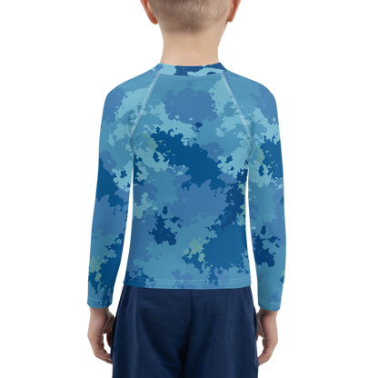 Michigan Upper Peninsula Rash Guard (w/ UP USA Flag) | Toddler - Great Lakes Camo