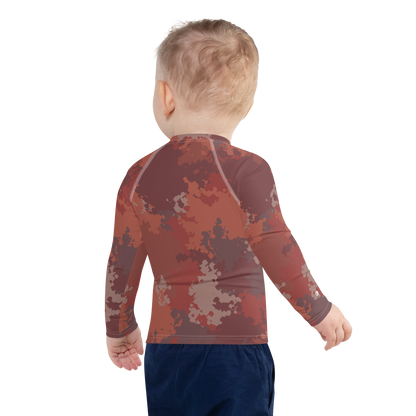 Michigan Upper Peninsula Rash Guard (w/ UP USA Flag) | Toddler - Ore Dock Camo