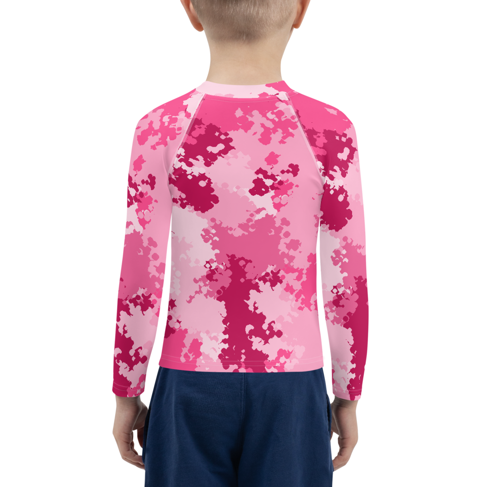 Michigan Upper Peninsula Rash Guard (w/ UP USA Flag) | Toddler - Pink Camo