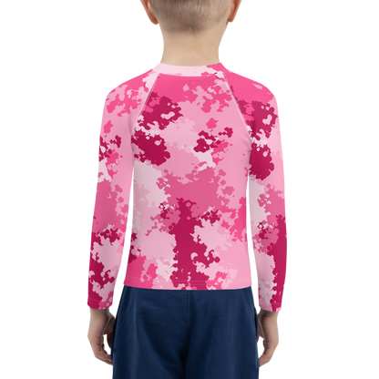 Michigan Upper Peninsula Rash Guard (w/ UP USA Flag) | Toddler - Pink Camo