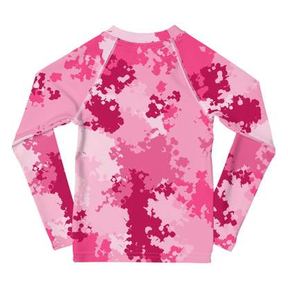 Michigan Upper Peninsula Rash Guard (w/ UP USA Flag) | Toddler - Pink Camo