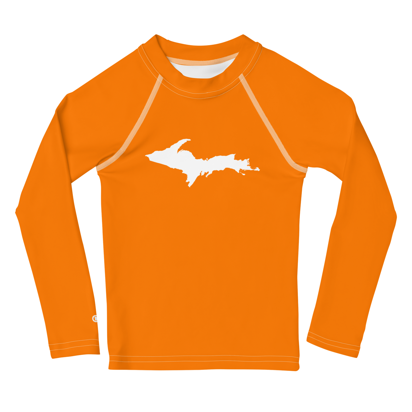 Michigan Upper Peninsula Rash Guard (w/ UP Outline) | Toddler - Safety Orange