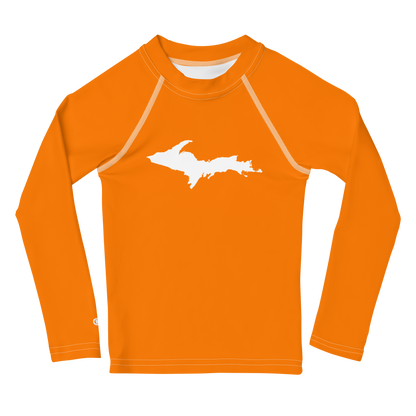 Michigan Upper Peninsula Rash Guard (w/ UP Outline) | Toddler - Safety Orange