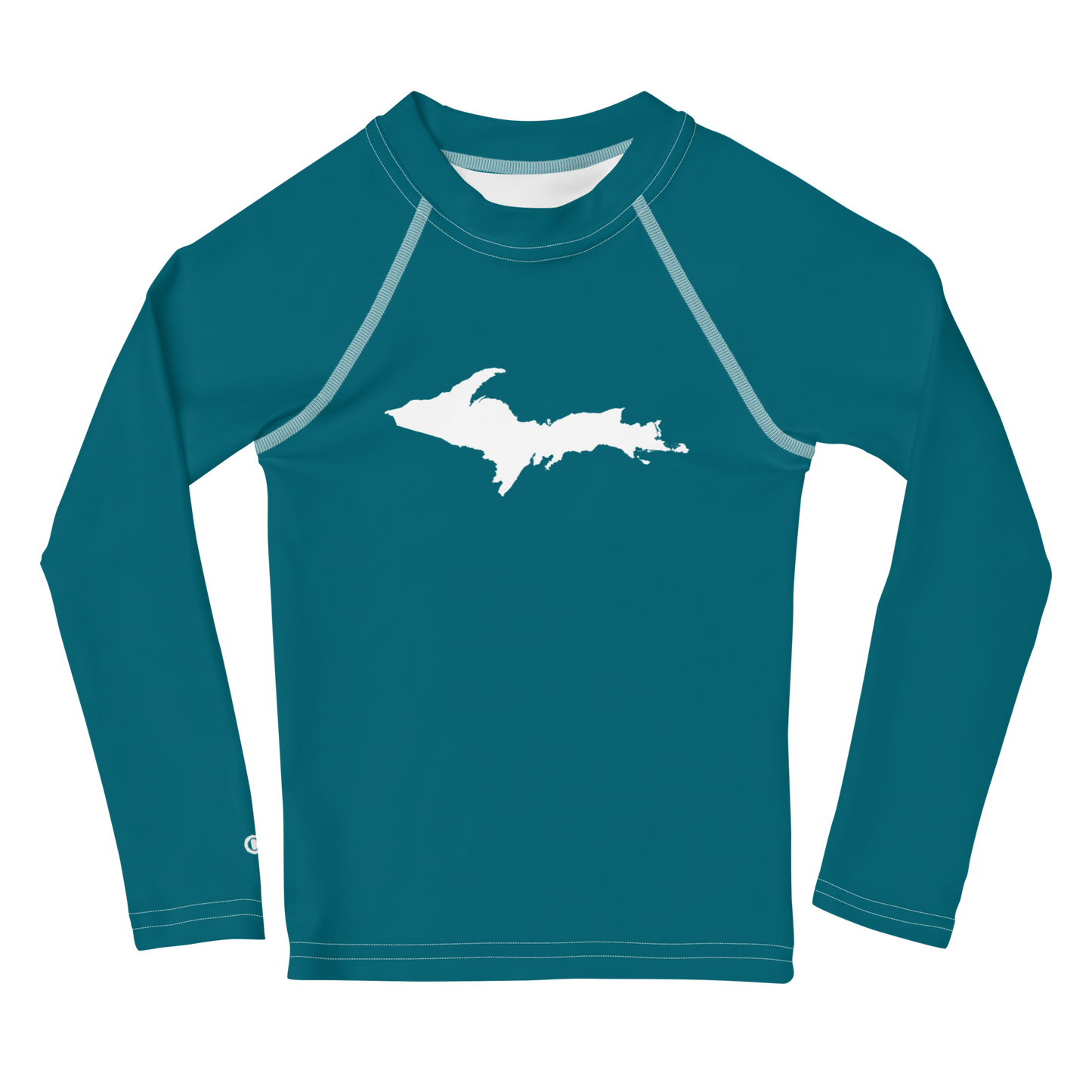 Michigan Upper Peninsula Rash Guard (w/ UP Outline) | Toddler - Auburn Hills Teal