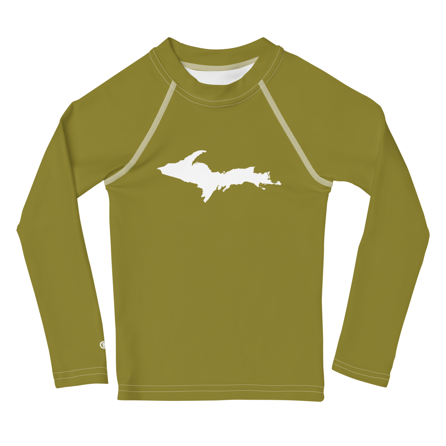 Michigan Upper Peninsula Rash Guard (w/ UP Outline) | Toddler - Scrub Gold