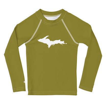 Michigan Upper Peninsula Rash Guard (w/ UP Outline) | Toddler - Scrub Gold