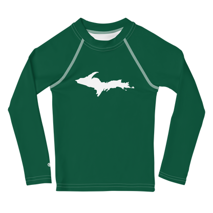 Michigan Upper Peninsula Rash Guard (w/ UP Outline) | Toddler - Superior Green