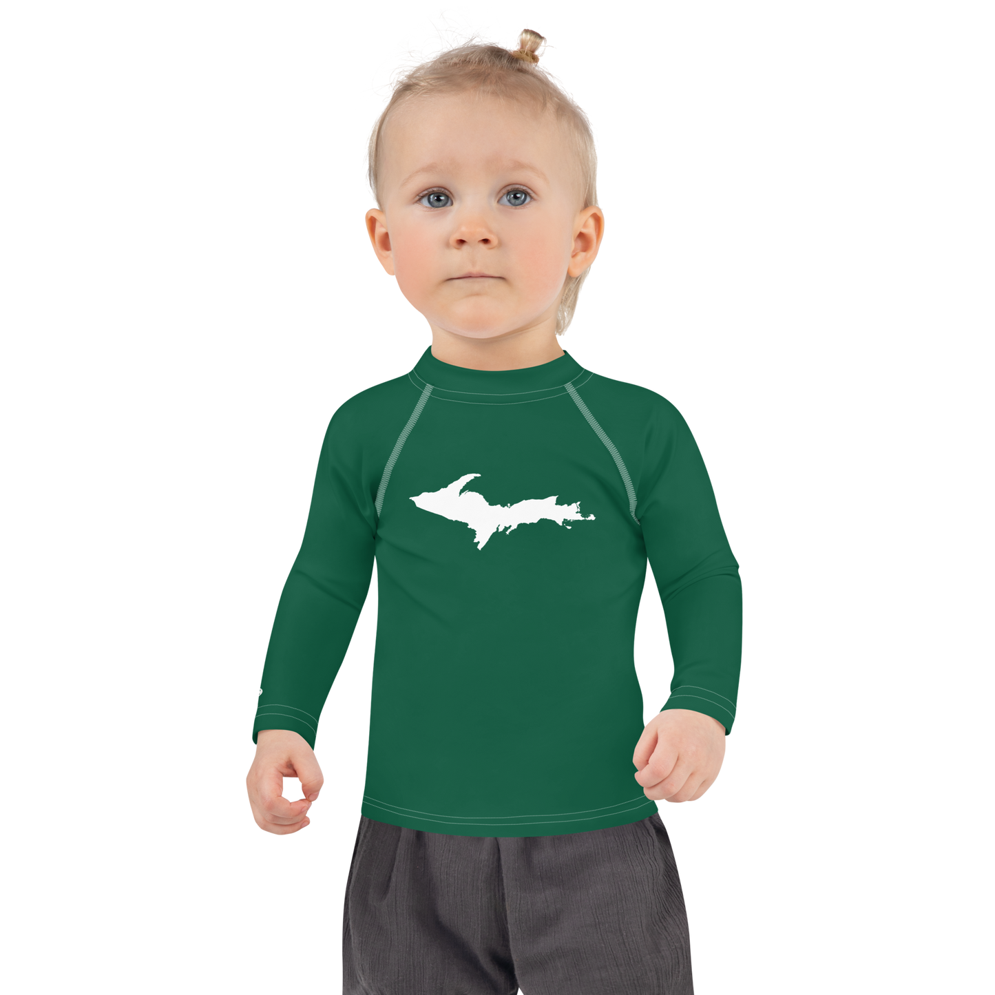 Michigan Upper Peninsula Rash Guard (w/ UP Outline) | Toddler - Superior Green