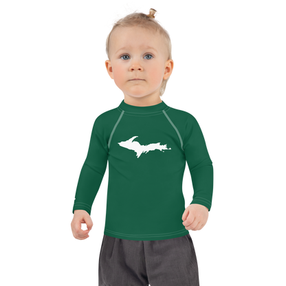 Michigan Upper Peninsula Rash Guard (w/ UP Outline) | Toddler - Superior Green