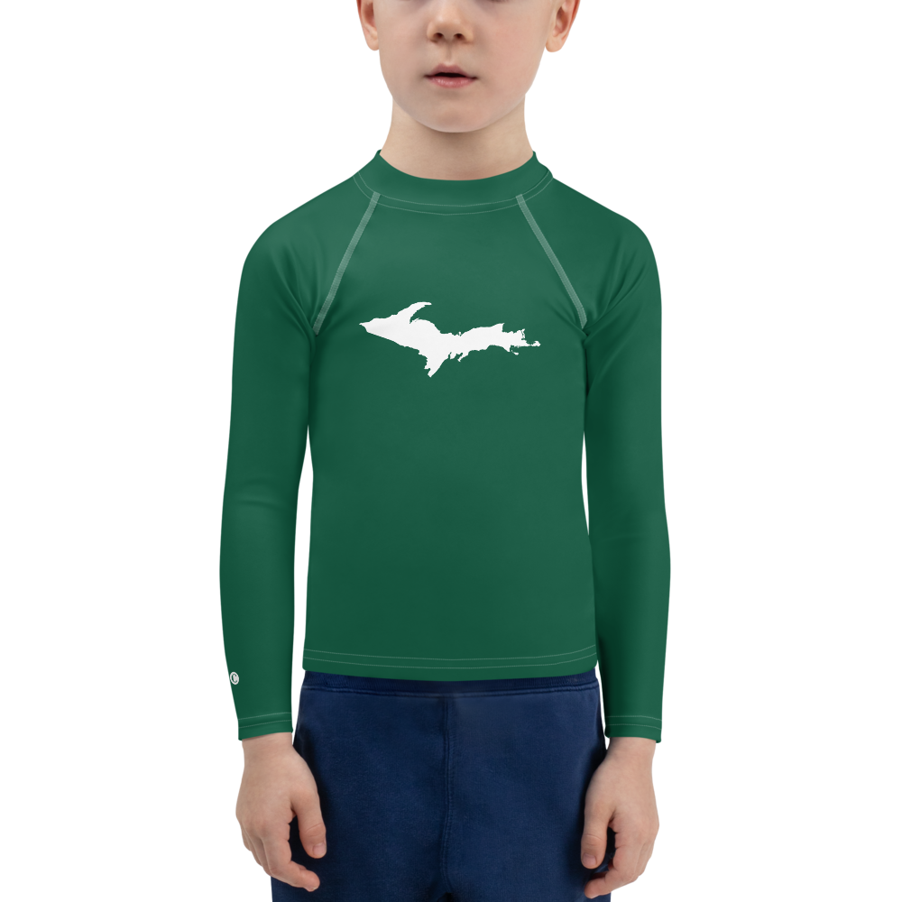 Michigan Upper Peninsula Rash Guard (w/ UP Outline) | Toddler - Superior Green