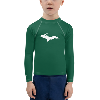 Michigan Upper Peninsula Rash Guard (w/ UP Outline) | Toddler - Superior Green