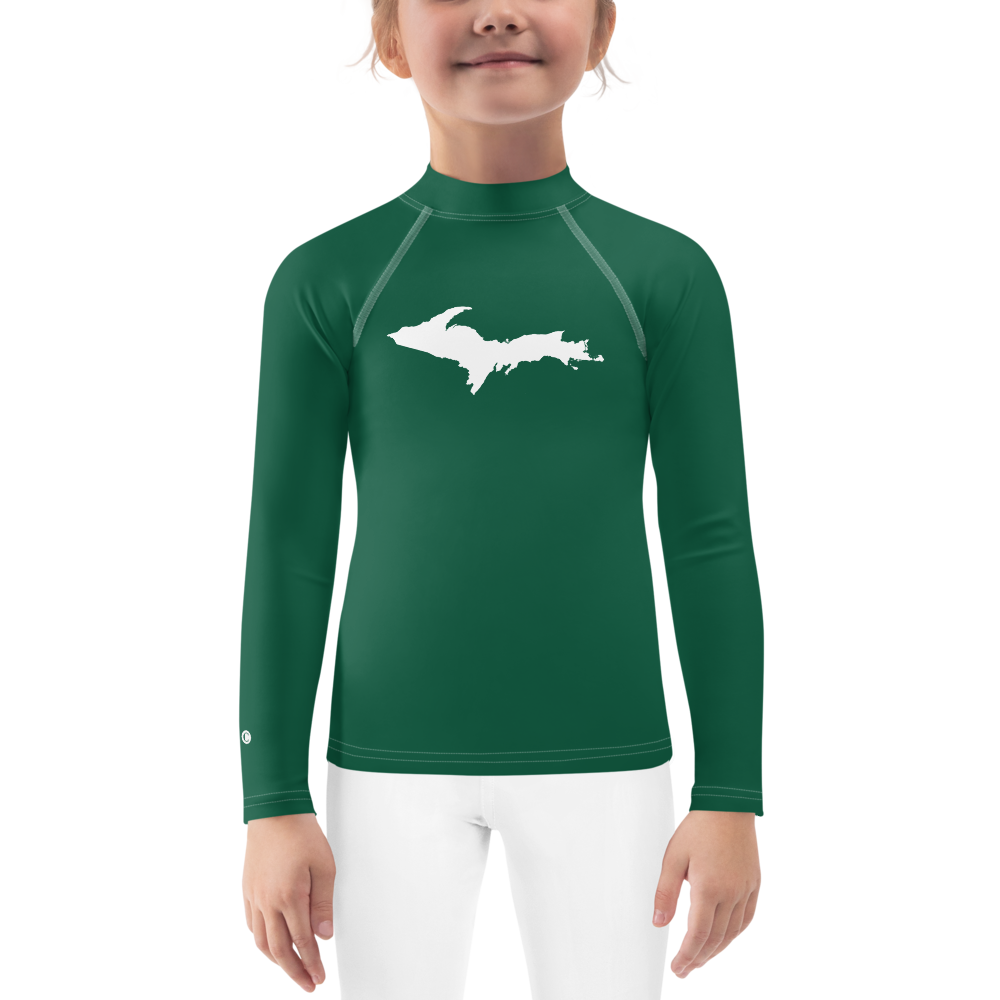 Michigan Upper Peninsula Rash Guard (w/ UP Outline) | Toddler - Superior Green