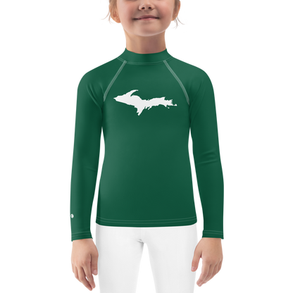 Michigan Upper Peninsula Rash Guard (w/ UP Outline) | Toddler - Superior Green