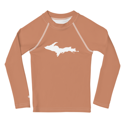 Michigan Upper Peninsula Rash Guard (w/ UP Outline) | Toddler - Copper Color