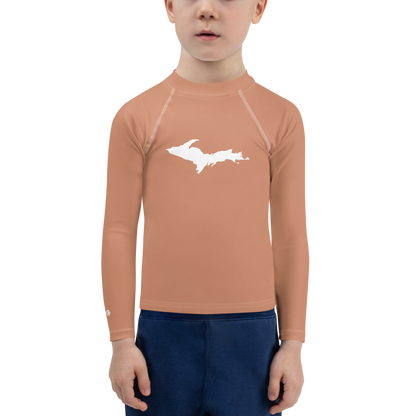 Michigan Upper Peninsula Rash Guard (w/ UP Outline) | Toddler - Copper Color