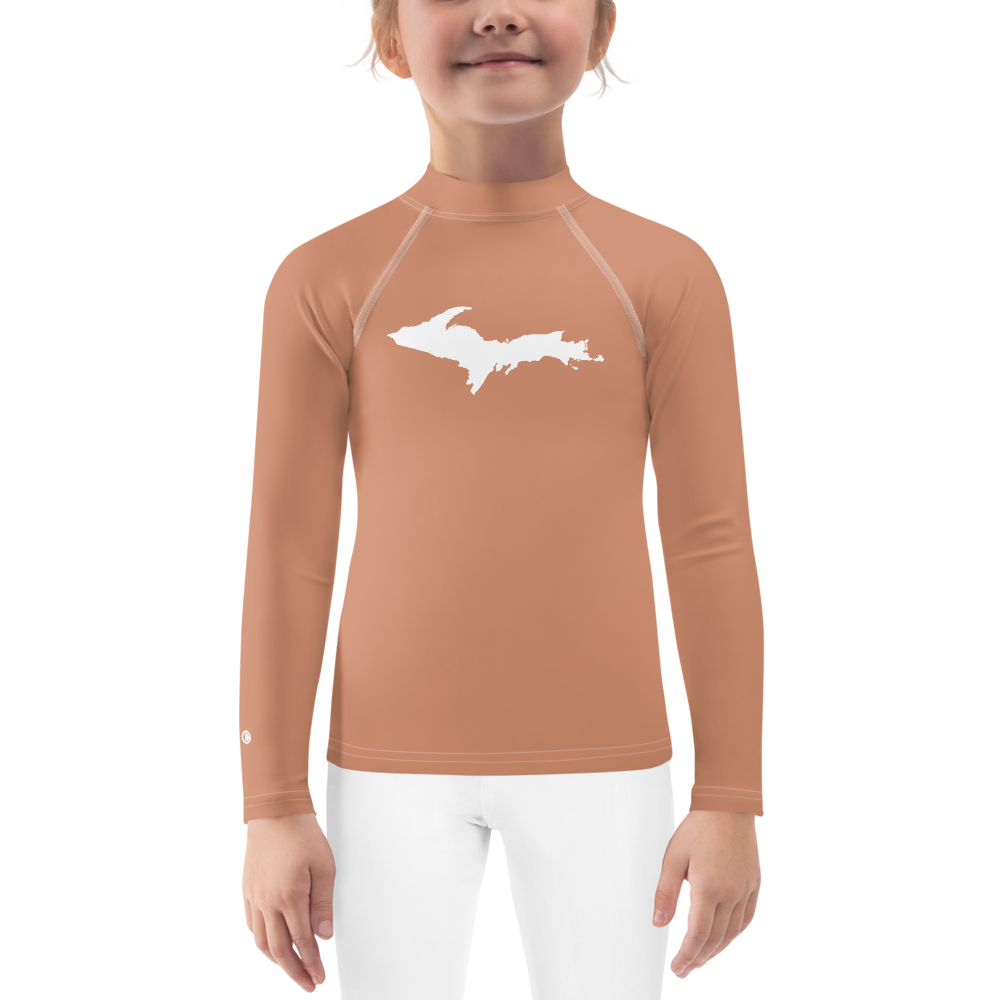 Michigan Upper Peninsula Rash Guard (w/ UP Outline) | Toddler - Copper Color