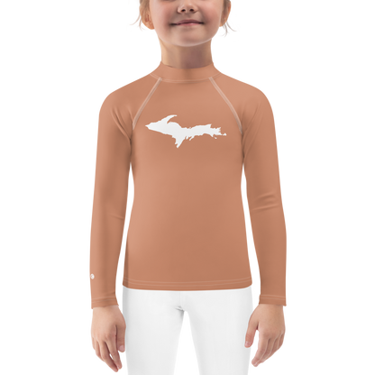 Michigan Upper Peninsula Rash Guard (w/ UP Outline) | Toddler - Copper Color